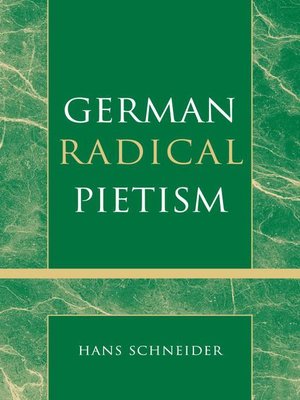cover image of German Radical Pietism
